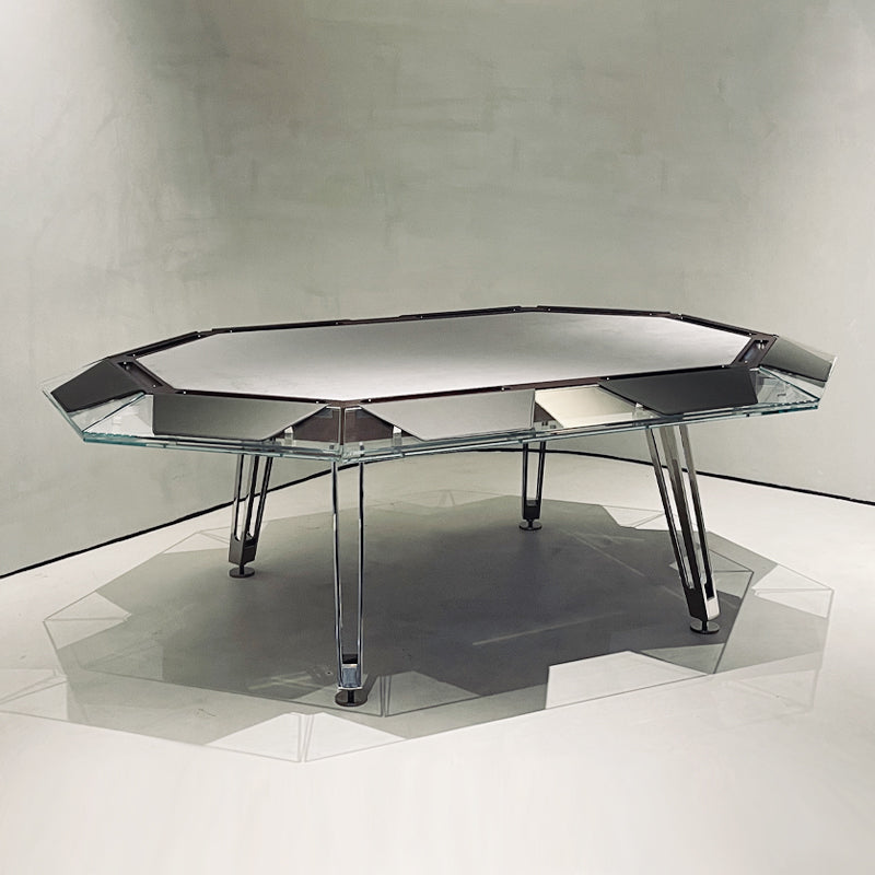 Mesa de póquer de cristal de nogal para 10 personas Mesa de ajedrez