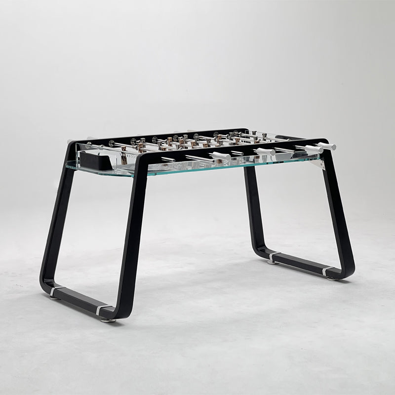 Futbolín de madera maciza y cristal color negro