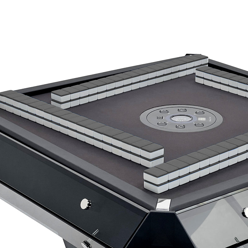 Mesa de mahjong automática personalizable de cristal negro