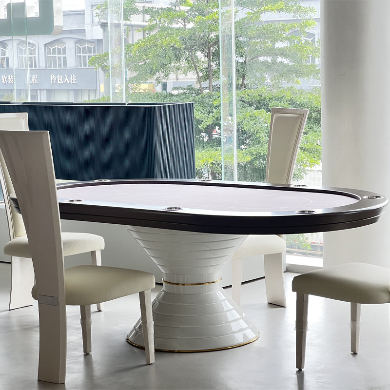 Mesa de póquer con base cónica ovalada para 8 personas