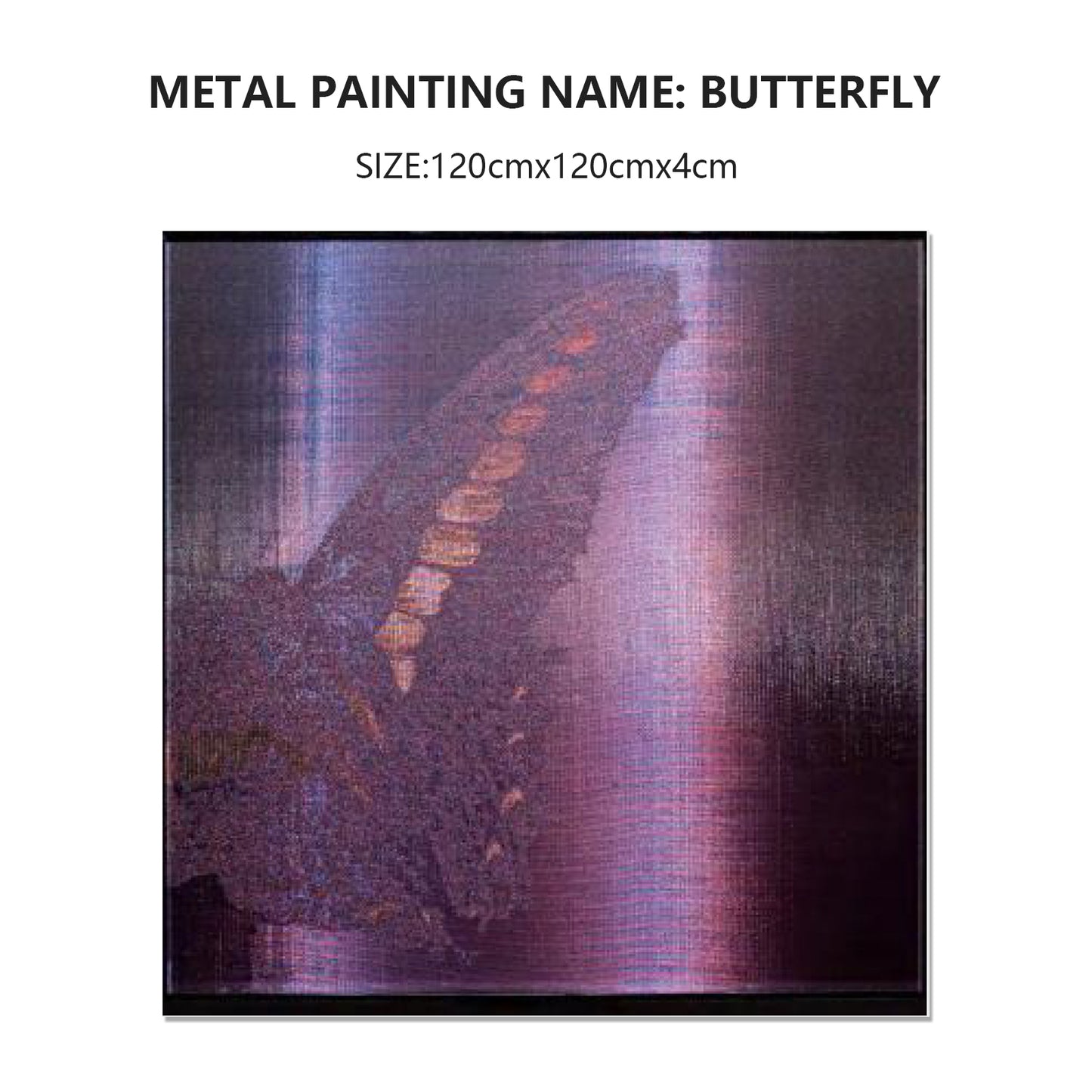 Square Butterfly Metal Painting Customizable Pattern Metal Decorative Hanging Painting