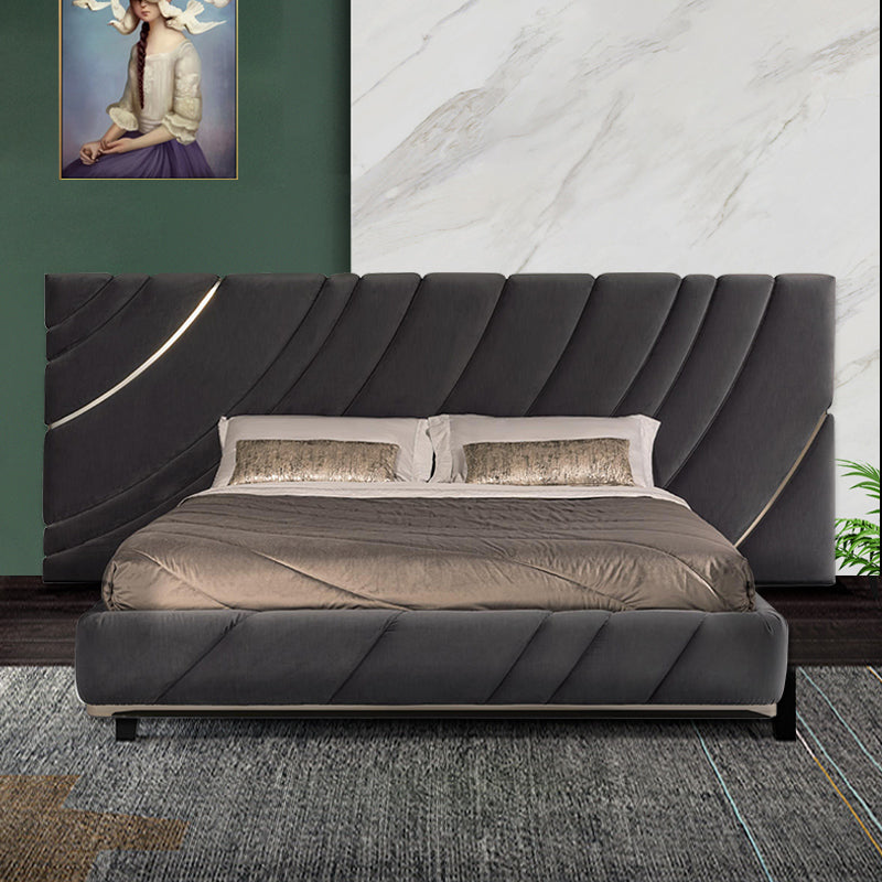 Venta caliente de cama matrimonial acolchada de lujo de tela tamaño queen para dormitorio