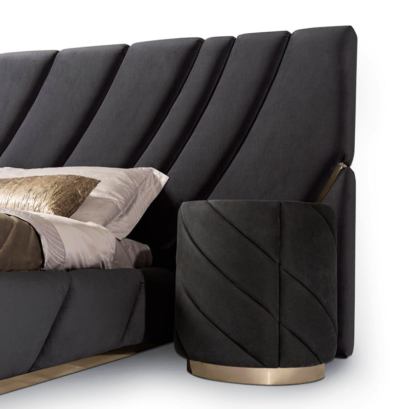 Venta caliente de cama matrimonial acolchada de lujo de tela tamaño queen para dormitorio