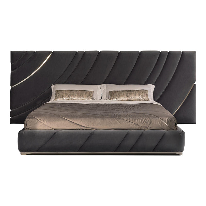Venta caliente de cama matrimonial acolchada de lujo de tela tamaño queen para dormitorio