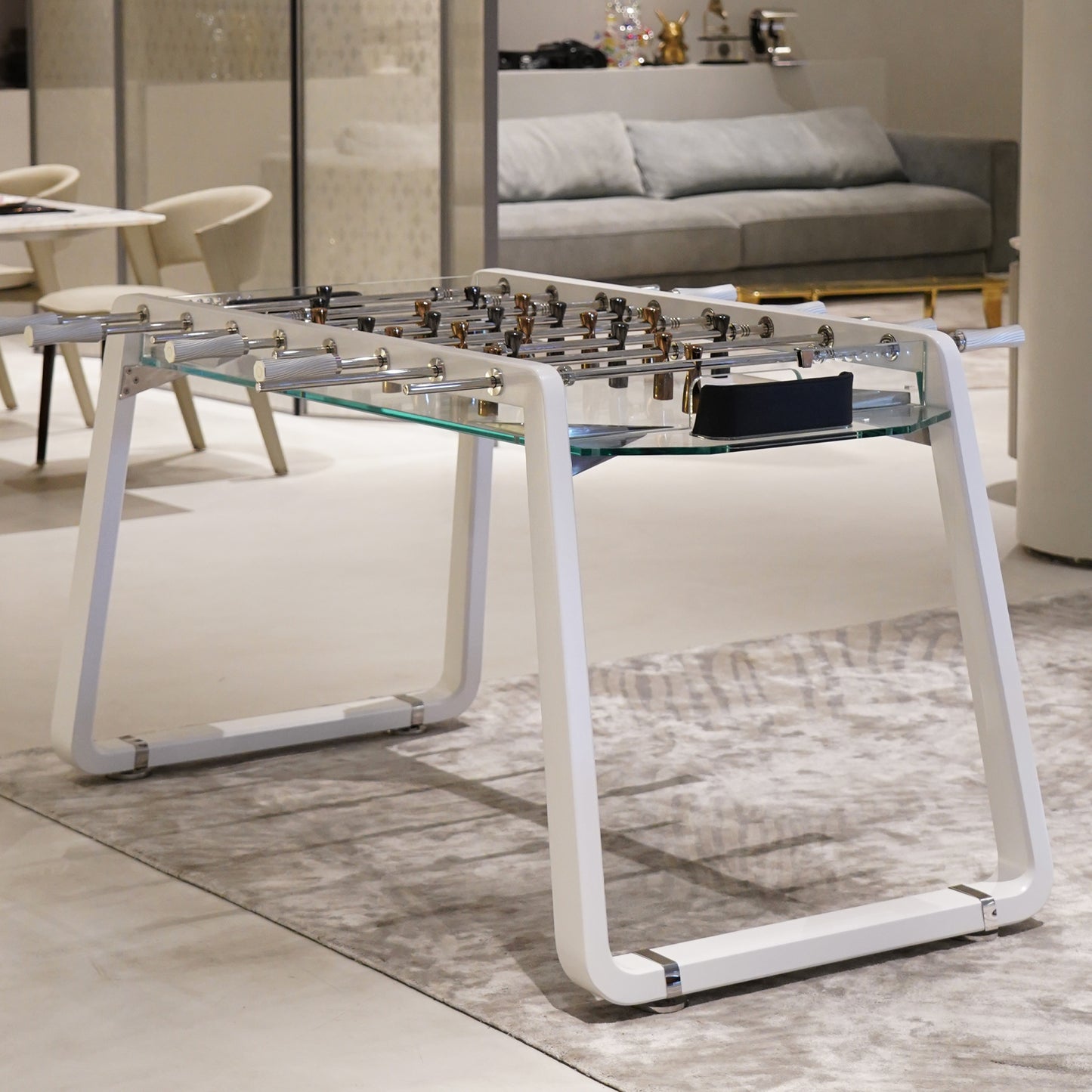 Mesa de futbolín de cristal