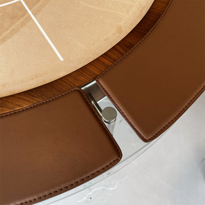 Mesa de póquer/Texas Hold'em ovalada de cristal para 8 personas con portavasos