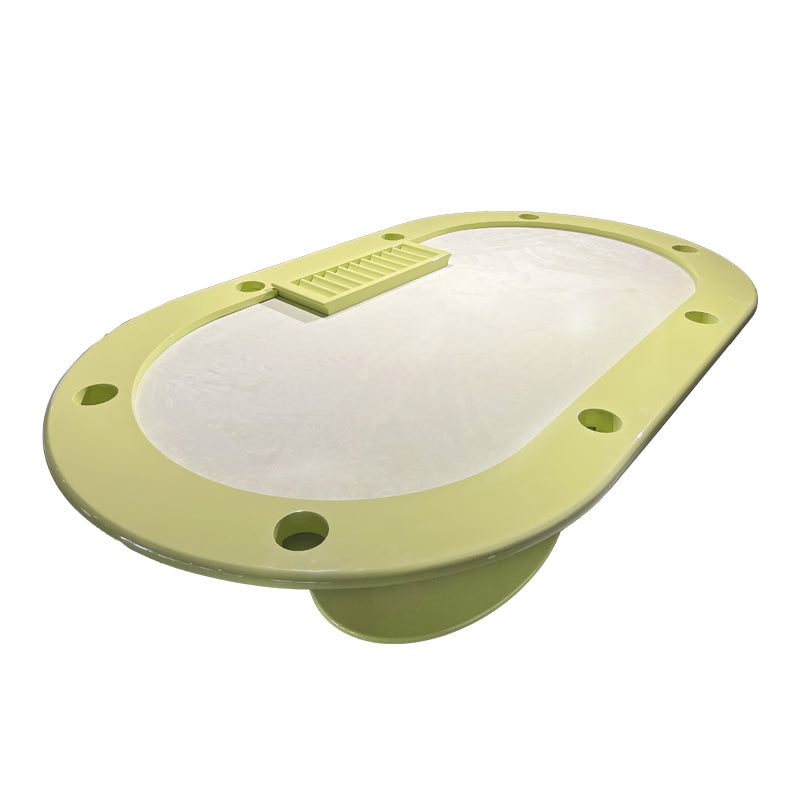 Mesa de póquer/mesa de juego ovalada verde para 8 personas