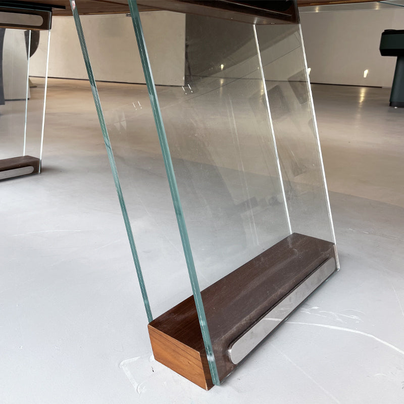 Mesa de póquer/Texas Hold'em ovalada de cristal para 8 personas con portavasos