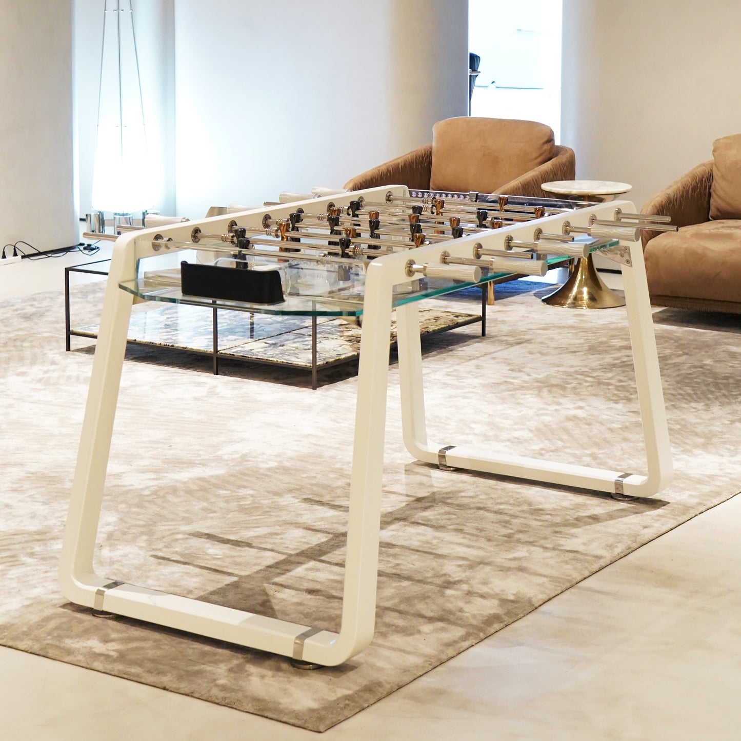 Mesa de futbolín de cristal