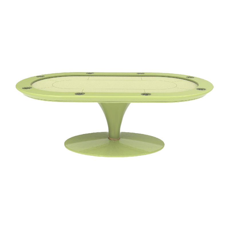 Mesa de póquer/mesa de juego ovalada verde para 8 personas