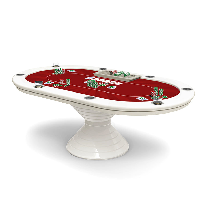 Mesa de póquer con base cónica ovalada para 8 personas