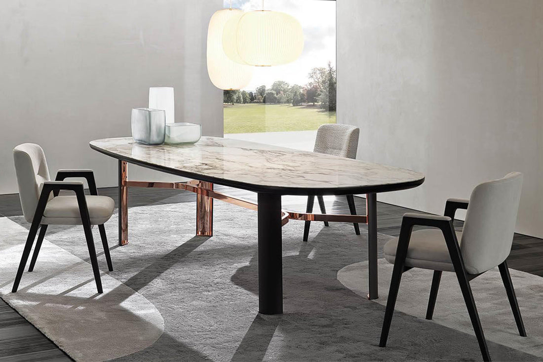 Customizable gold stone light luxury Calacatta gold natural marble stainless steel electroplating base square dining table