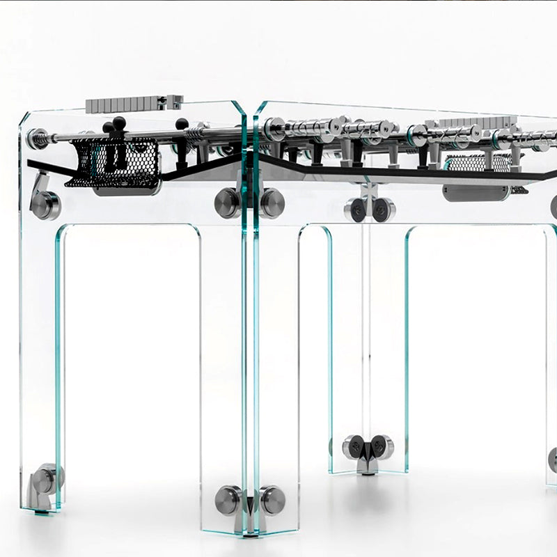 All Glass Silver Accessory Soccer Table