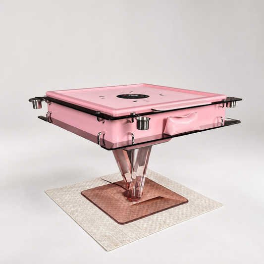 Automatic Mahjong Table - Matte Pink Painted Finish & Pastel Acrylic