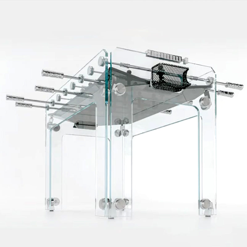 All Glass Silver Accessory Soccer Table