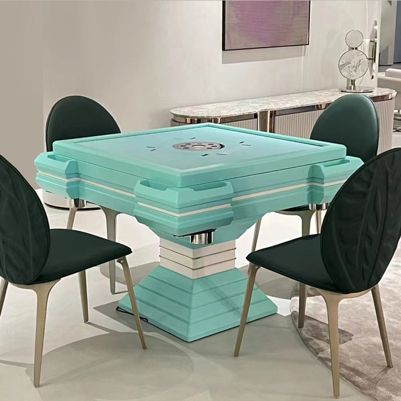 Mesa de mahjong automática con torre azul
