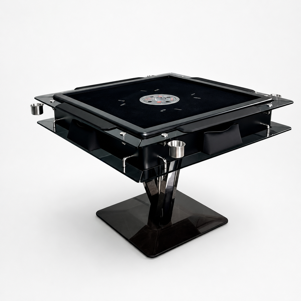 Automatic Mahjong Table - Matte Black Painted Finish & Smoked Acrylic