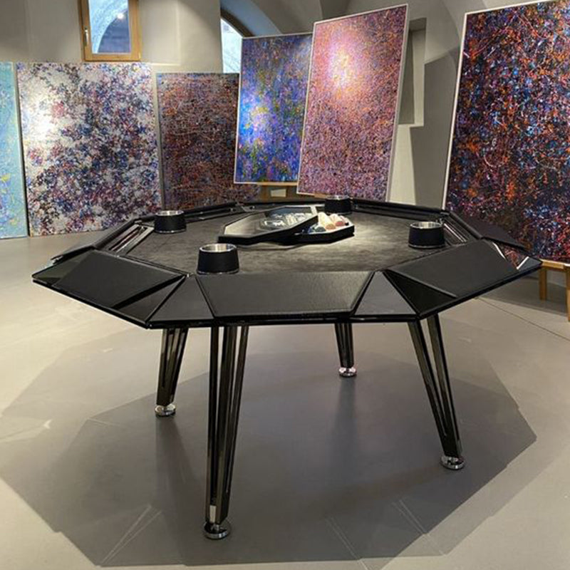 Mesa de póquer de cristal para ocho personas