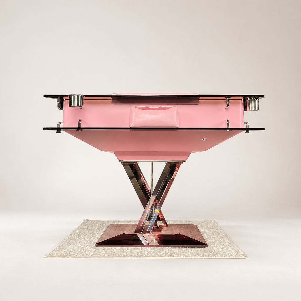 Automatic Mahjong Table - Matte Pink Painted Finish & Pastel Acrylic