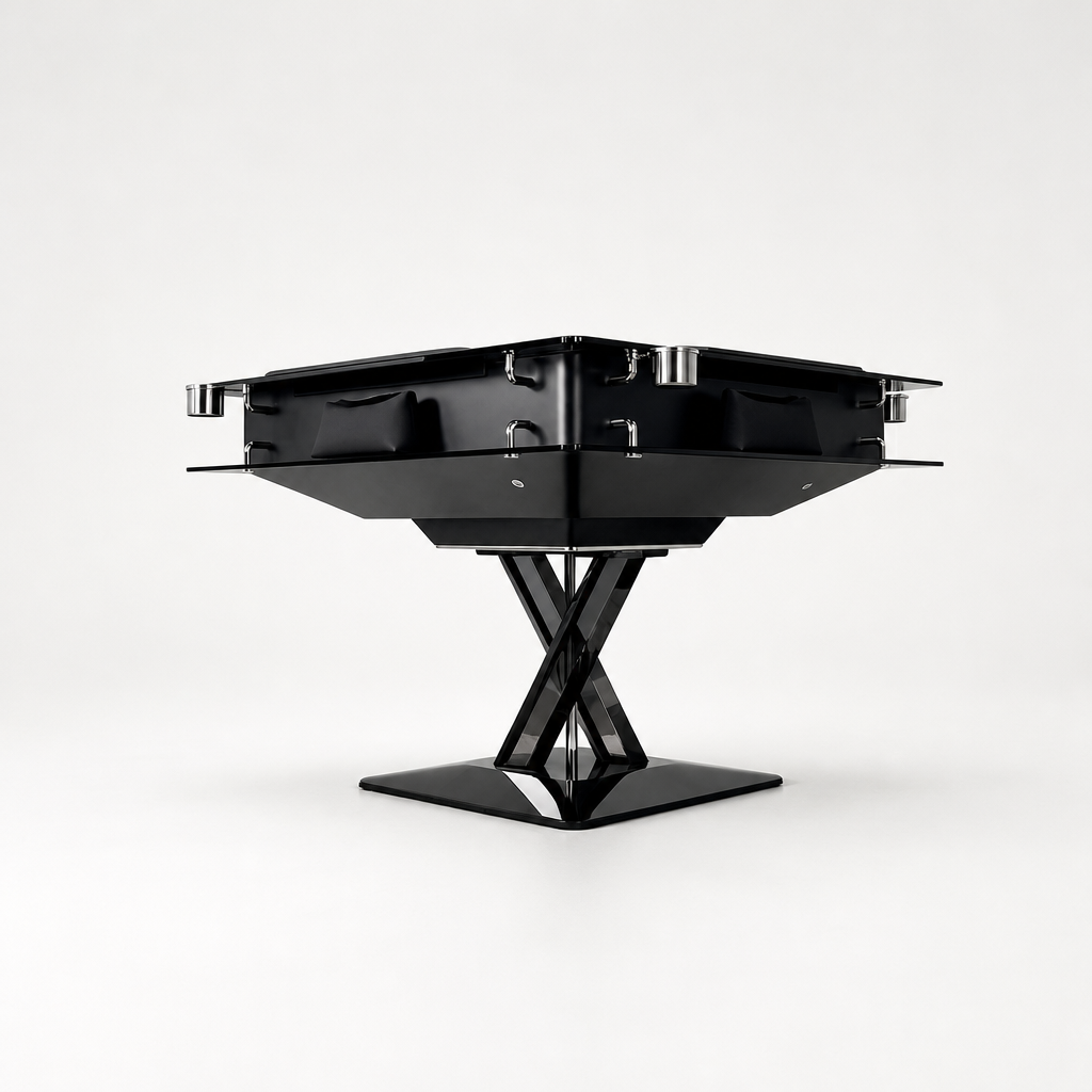 Automatic Mahjong Table - Matte Black Painted Finish & Smoked Acrylic