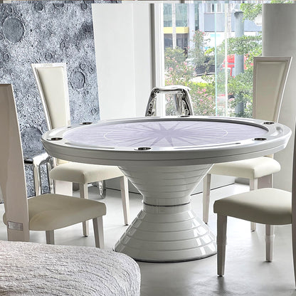 Table de jeu ronde de luxe pour six personnes