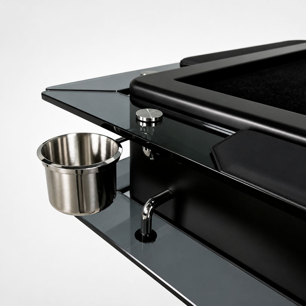 Automatic Mahjong Table - Matte Black Painted Finish & Smoked Acrylic