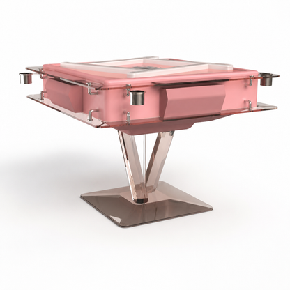 Automatic Mahjong Table - Matte Pink Painted Finish & Pastel Acrylic