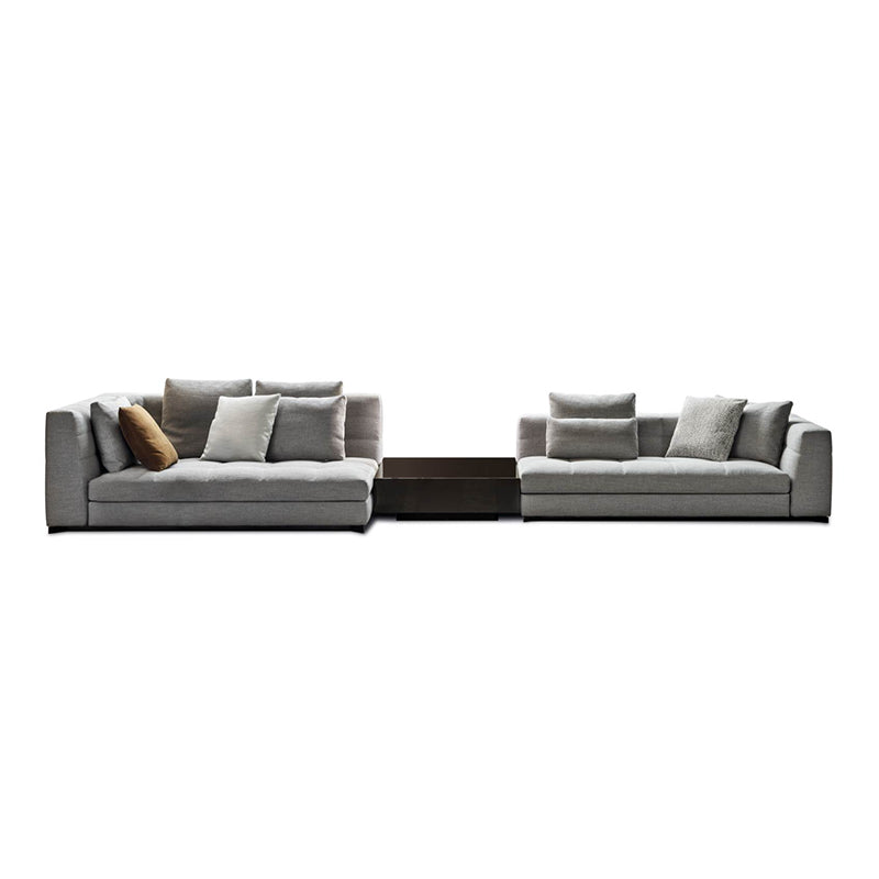 Combinación de sofá chaise longue de tela moderna europea, adecuada para apartamentos grandes