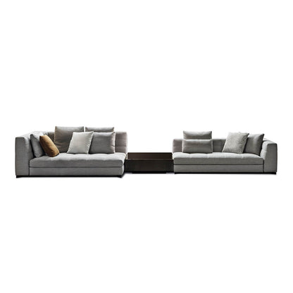 Combinación de sofá chaise longue de tela moderna europea, adecuada para apartamentos grandes