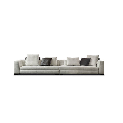 Sofá italiano de cuatro plazas de lujo, ligero y de plumas rectas, de algodón y lino, ideal para apartamentos grandes