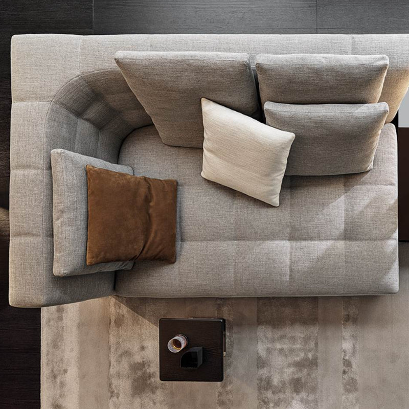 Combinación de sofá chaise longue de tela moderna europea, adecuada para apartamentos grandes