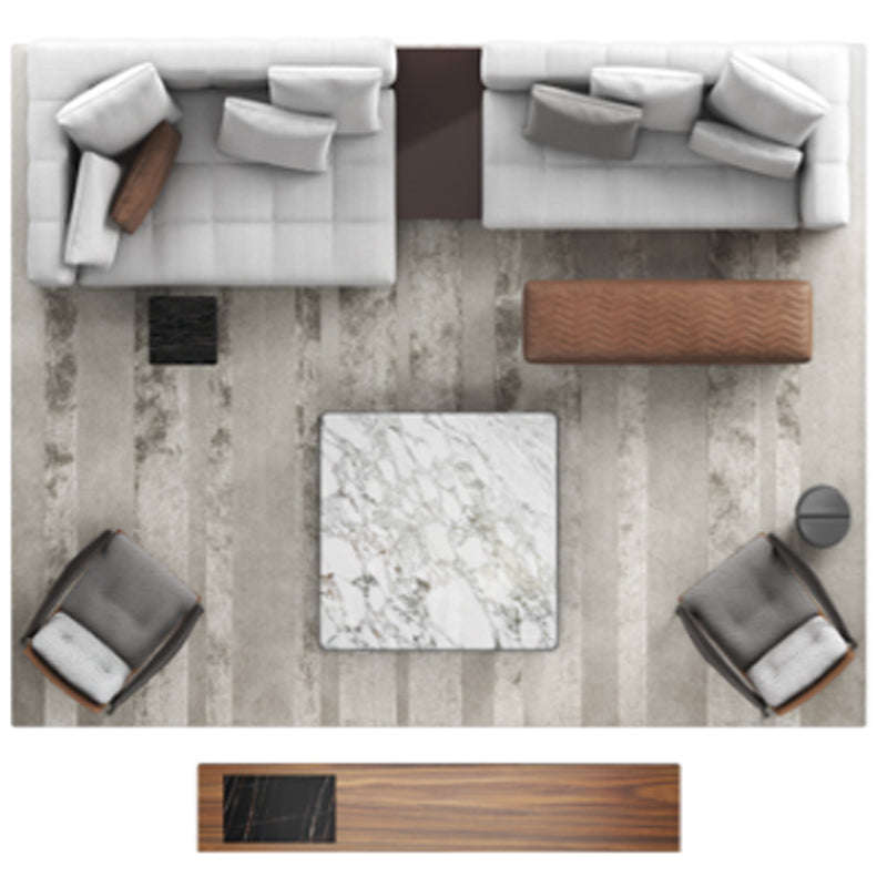 Combinación de sofá chaise longue de tela moderna europea, adecuada para apartamentos grandes