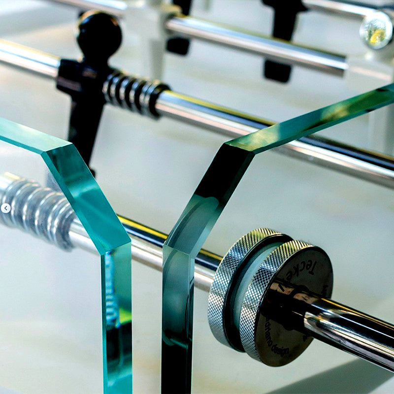 All Glass Silver Accessory Soccer Table