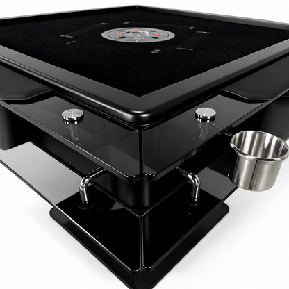 Automatic Mahjong Table - Matte Black Painted Finish & Smoked Acrylic