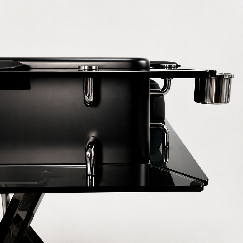 Automatic Mahjong Table - Matte Black Painted Finish & Smoked Acrylic