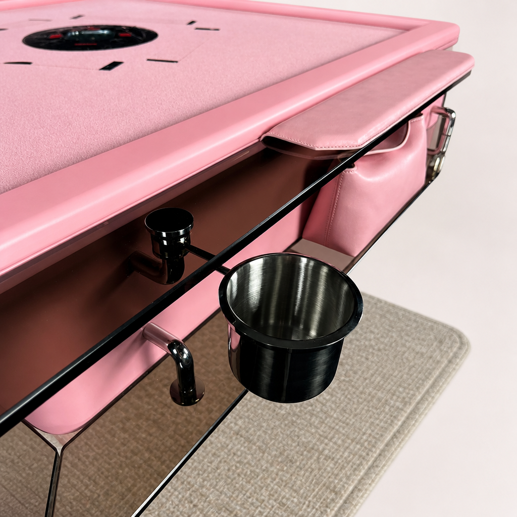 Automatic Mahjong Table - Matte Pink Painted Finish & Pastel Acrylic