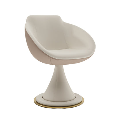 Shell swivel leather chair