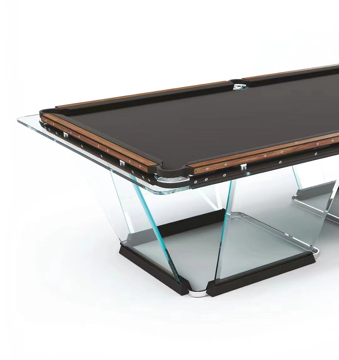 Mesa de billar de cristal transparente Tk con manteles personalizables