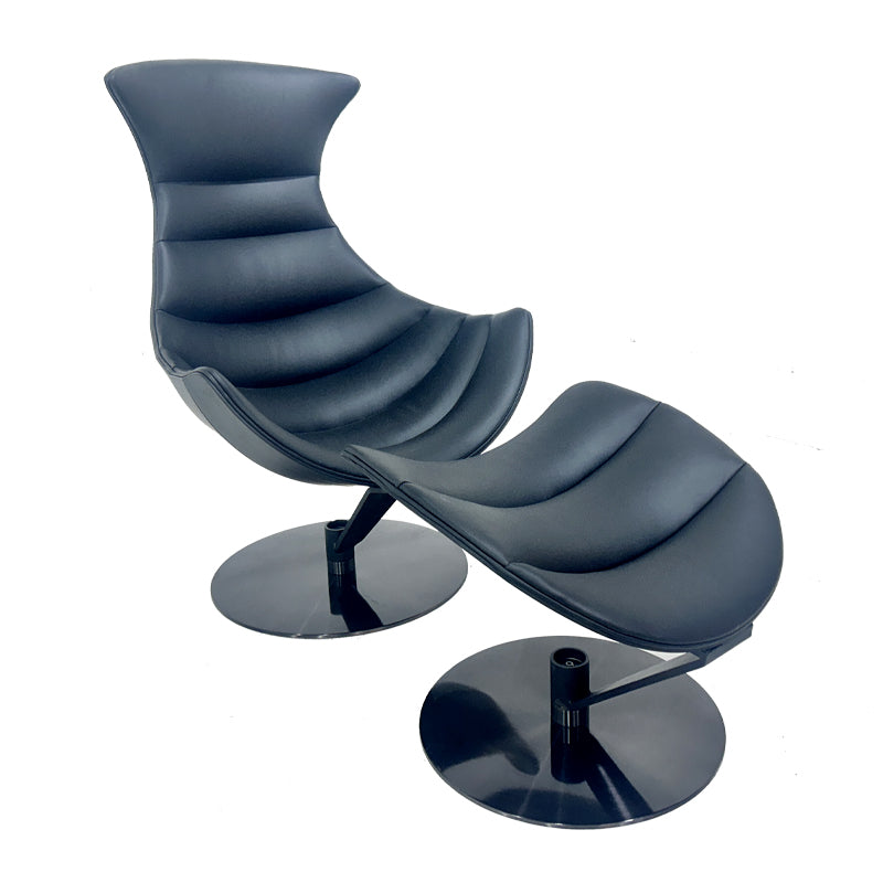 Modern simple curved back chair leather lobster recliner leisure chair