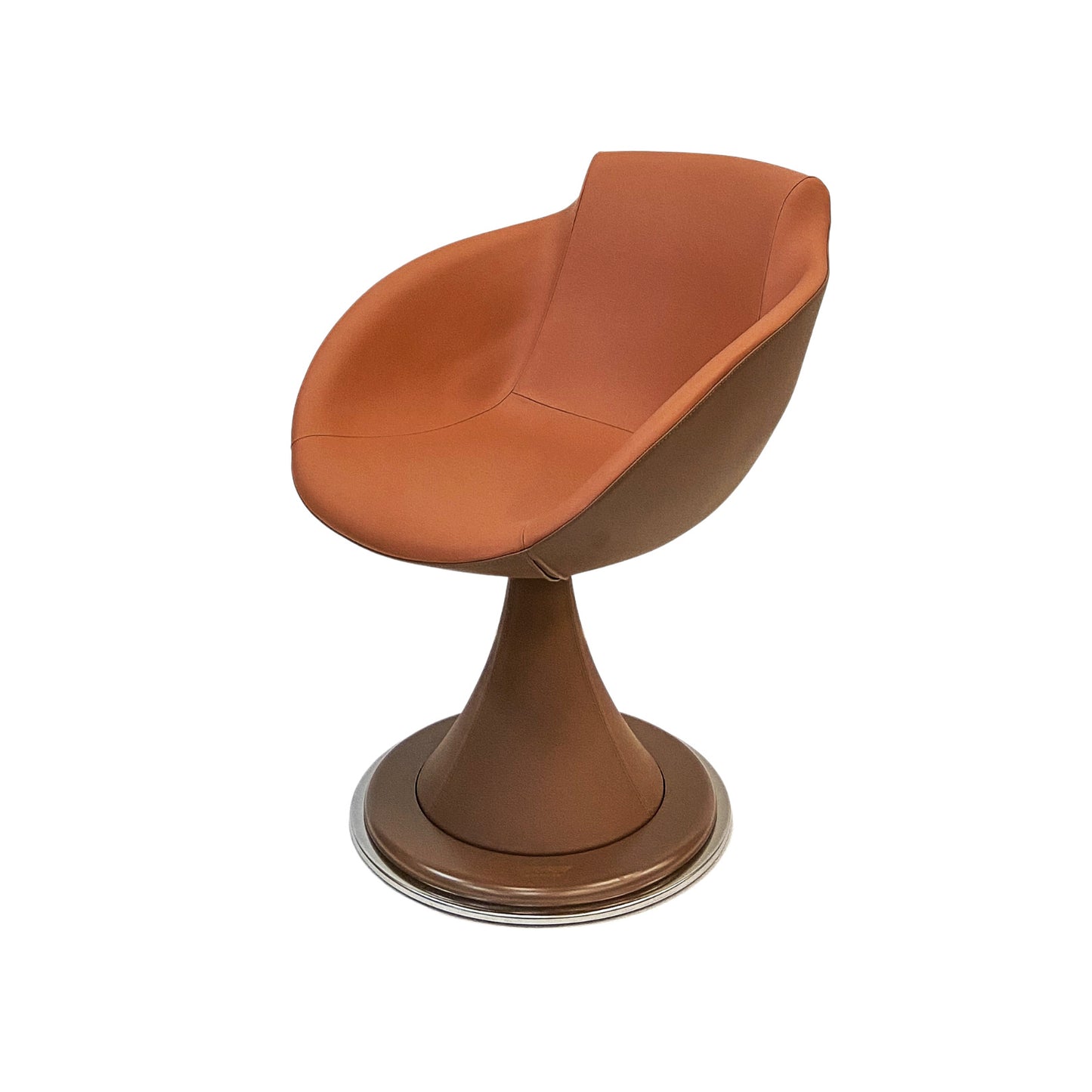 Shell swivel leather chair