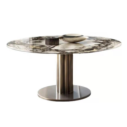 Roman Gold Marble Round Dining Table