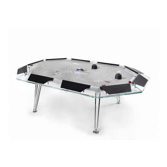 Table de poker en cristal de noyer pour 10 personnes Table d'échecs