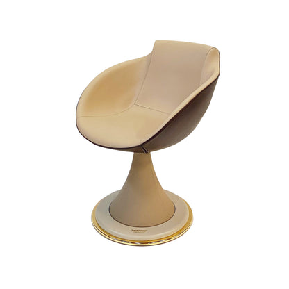 Shell swivel leather chair