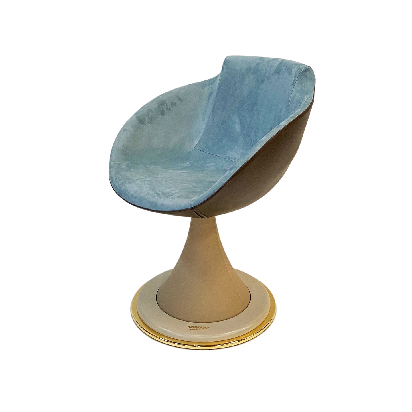 Shell swivel leather chair