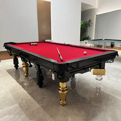 Mesa de billar de diseño exclusivo con detalles dorados