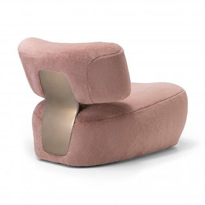 Sillón de ocio de felpa rosa adecuado para sala de estar, apartamento