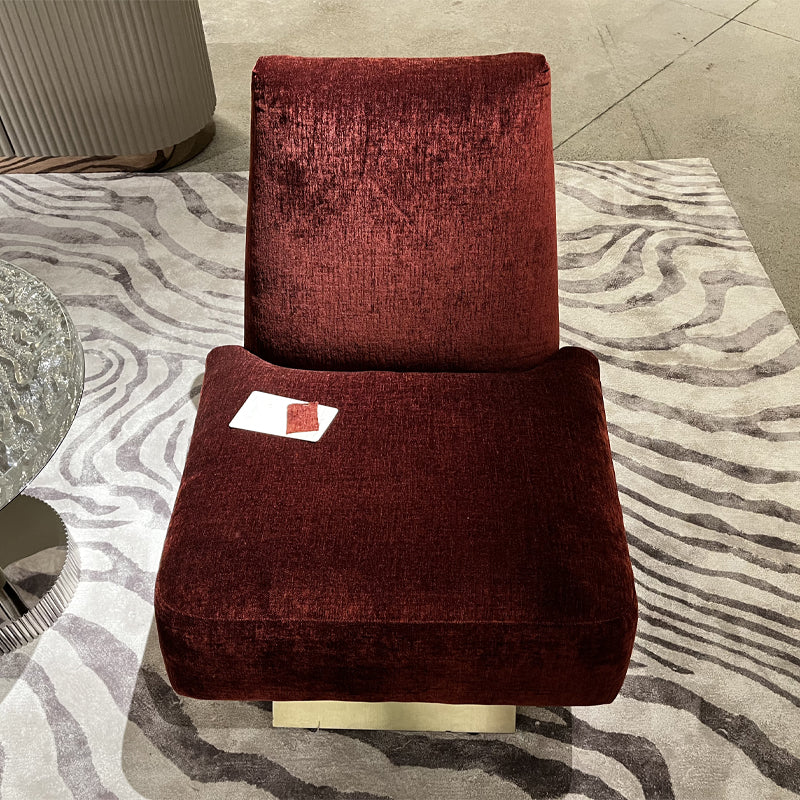 Sillón de ocio de tela roja de alta calidad con respaldo