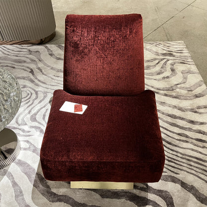 Sillón de ocio de tela roja de alta calidad con respaldo