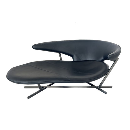 Simple leather sofa lobster shape single recliner with backrest