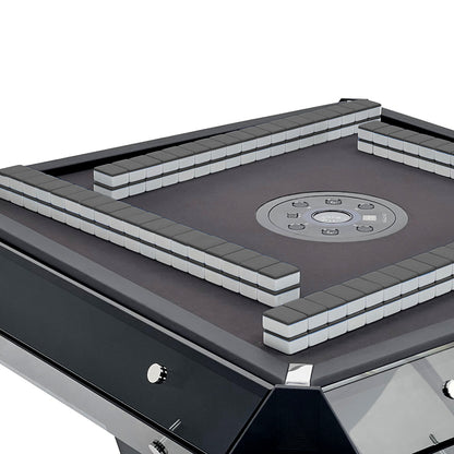 Mesa de mahjong automática personalizable de cristal negro